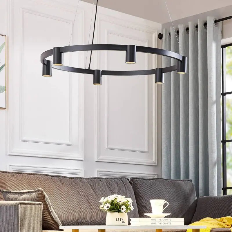 B-Ware Arcchio Leuchte Pendelleuchte Hängeleuchte Brinja Schwarz Aluminium Innen 6fl