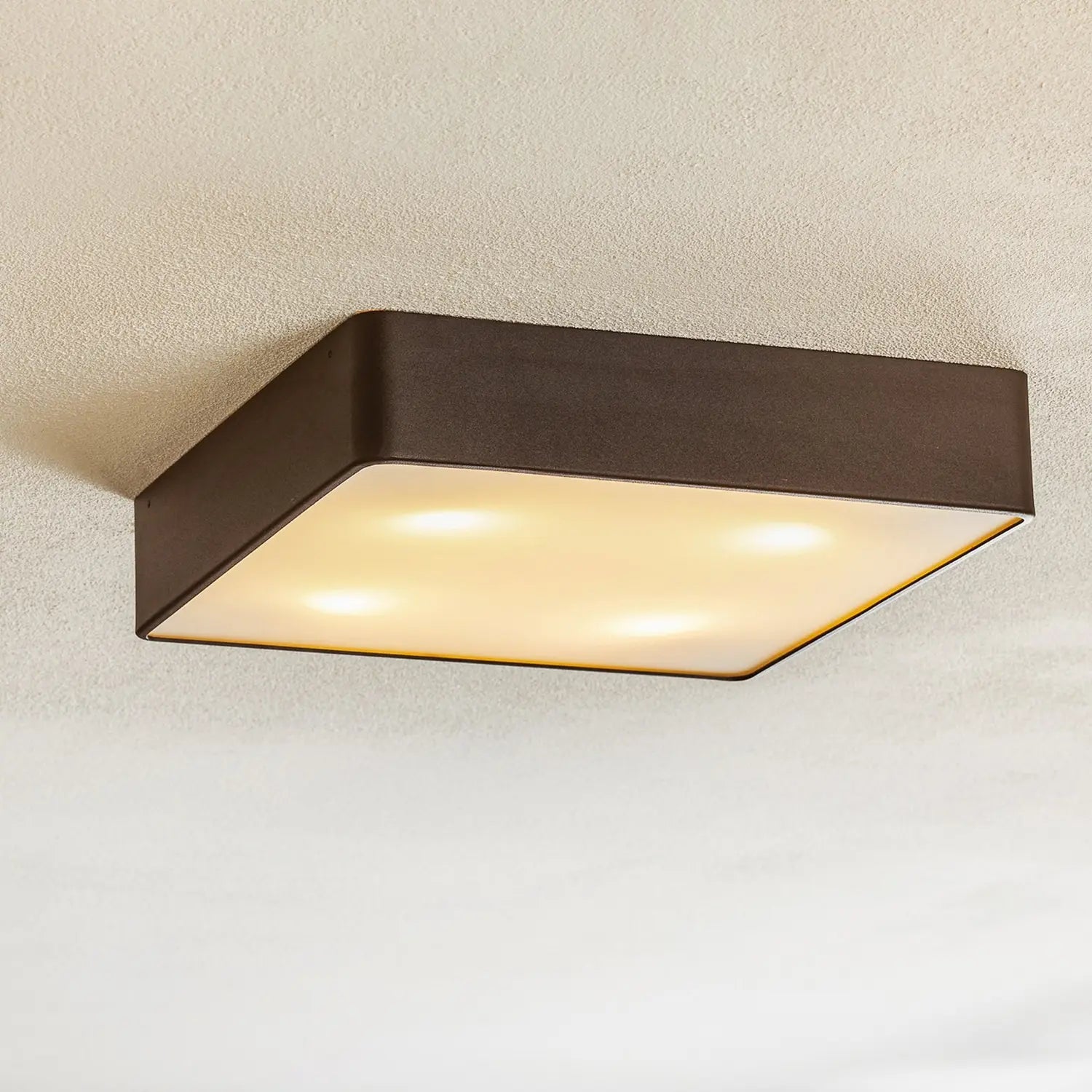 B-Ware Argon Deckenlampe Hängeleuchte Oro Lampe Schwarz Stahl Glas E27 35cm