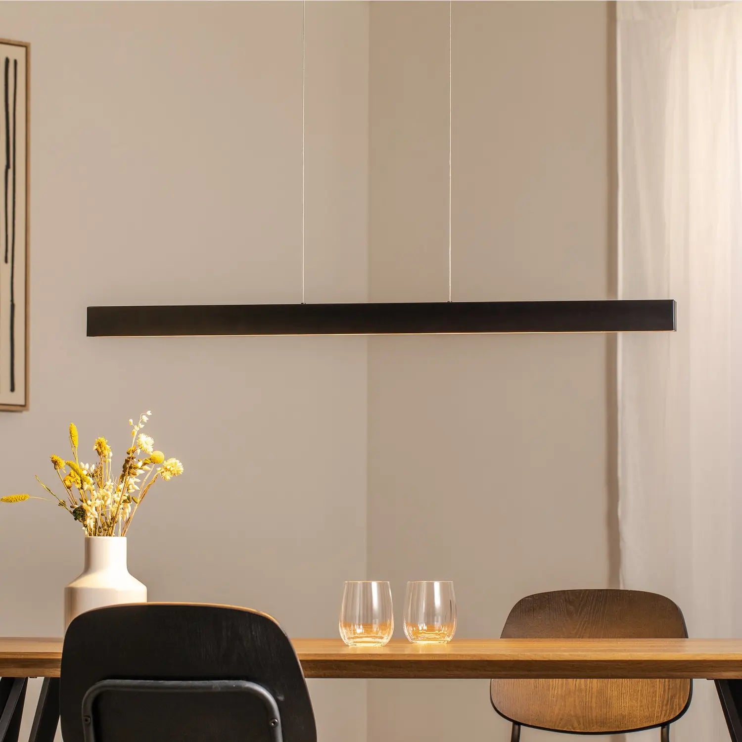 B-Ware Argon Led Pendelleuchte Hängeleuchte Leuchte Anthrazit Stahl Länge 100 Cm