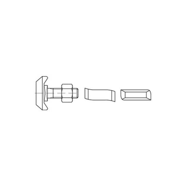 B-Ware Halfen Halfenschraube Verbinder Hammerkopfschraube M12x40 Verzinkt 50 Stück