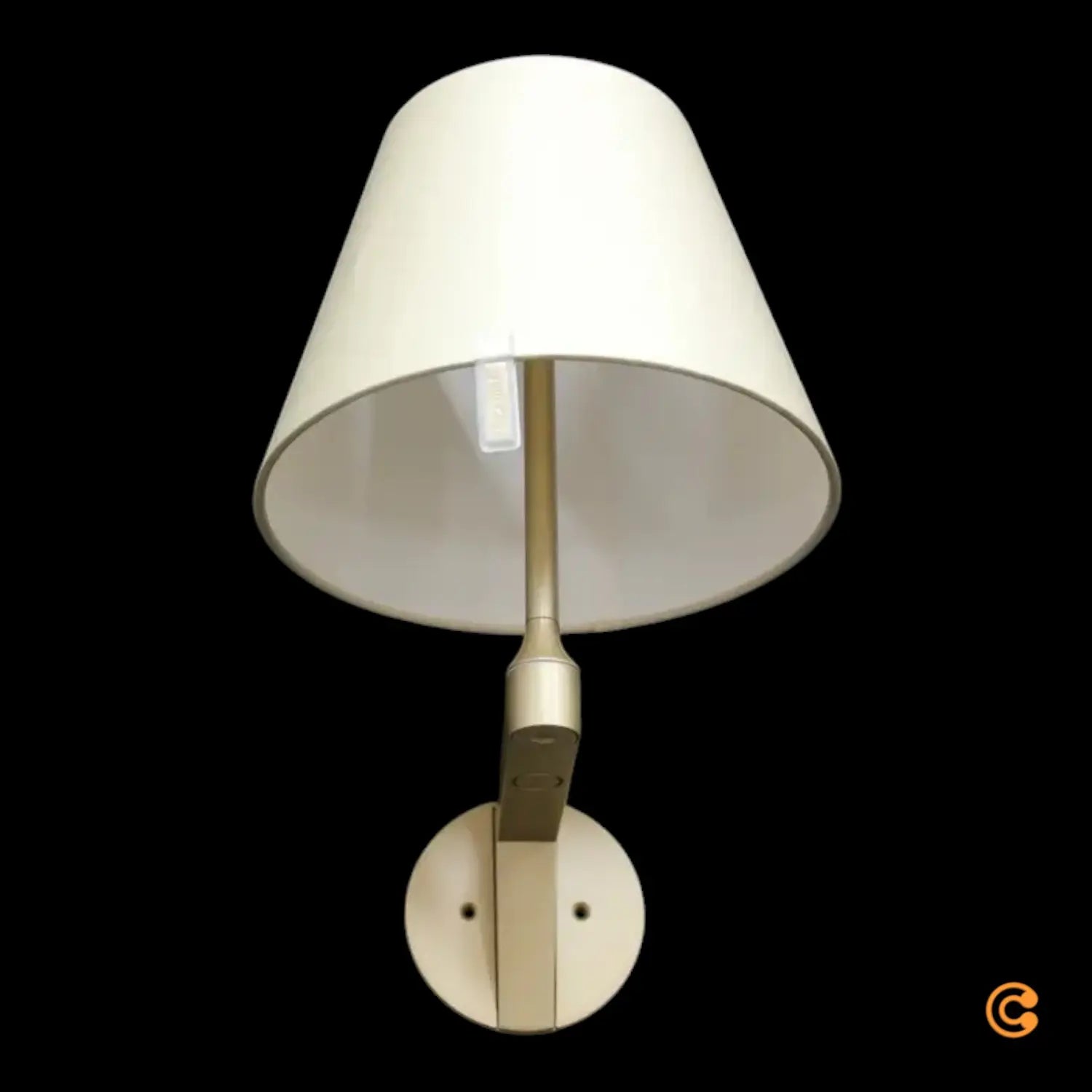 B-Ware Wandleuchte Wandlampe Melampo Bronze Schirm Seidensatin Siehe Text/Foto