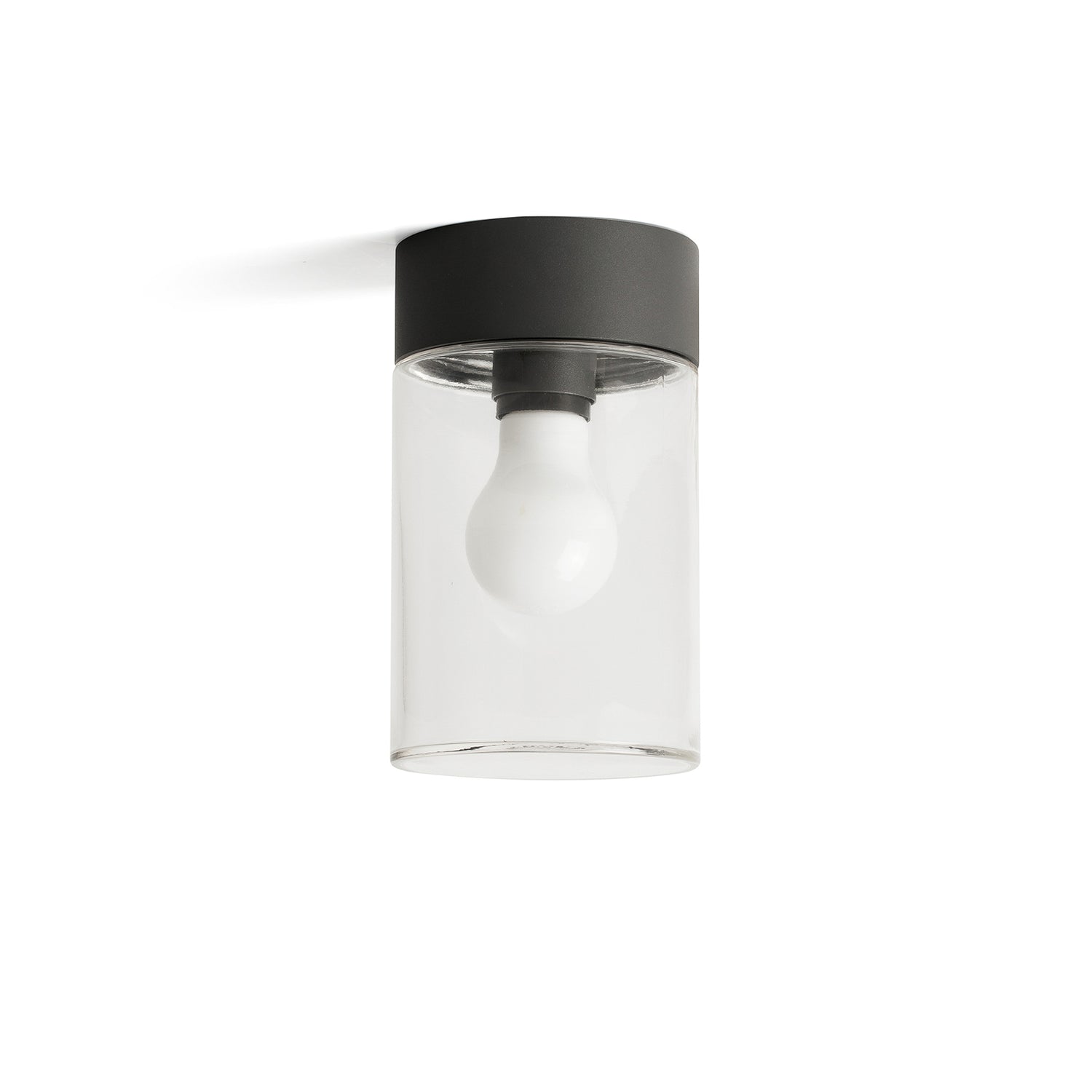 B-Ware Faro Barcelona Außendeckenleuchte Deckenlampe Kila Anthrazit Transparent E27 Led