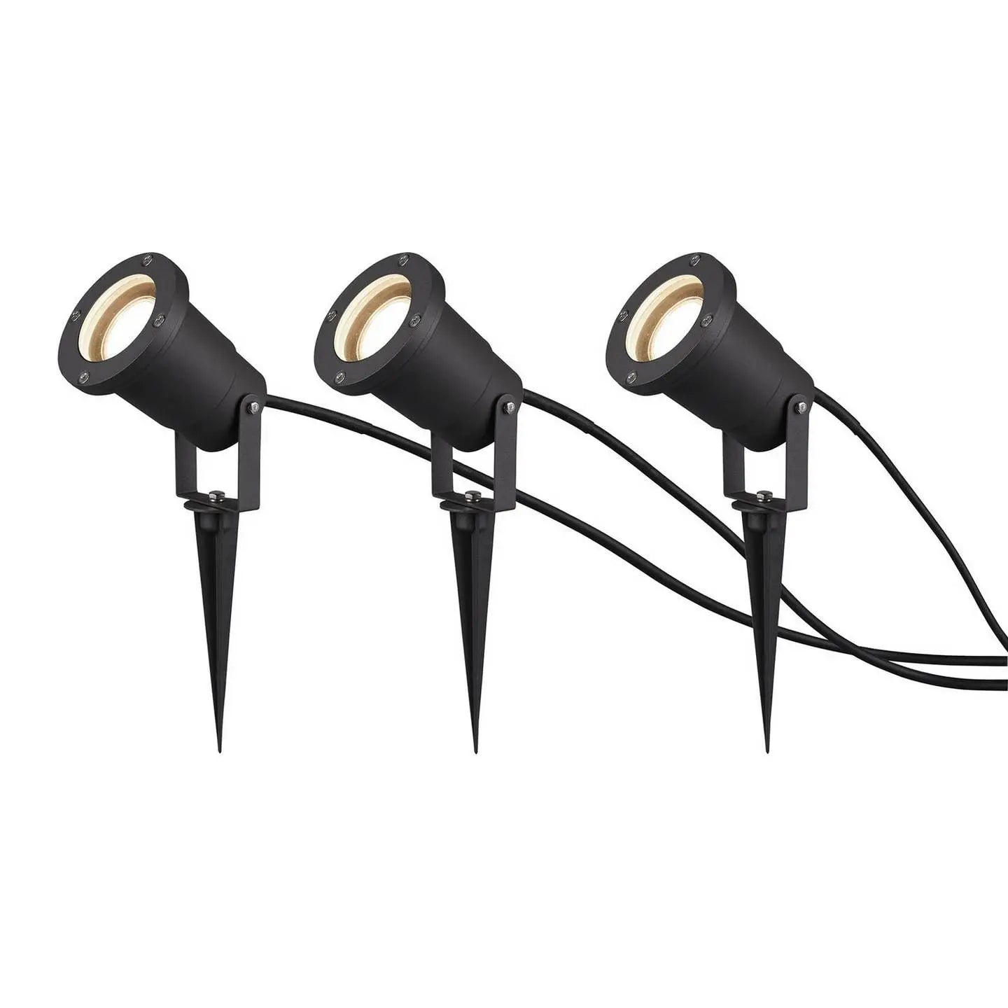 B-Ware Trio Lighting Außenstrahler Ubangi Gartenleuchte Lampe Erdspieß 3er Anthrazit