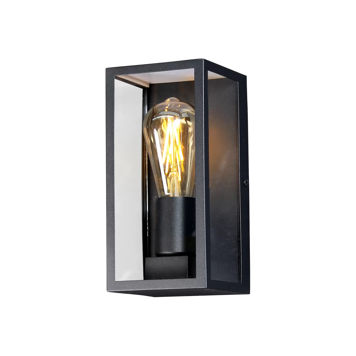 B-Ware Eco Light Außenwandleuchte Karo Aluminium Glas Schwarz Wandlampe Lampe Leuchte