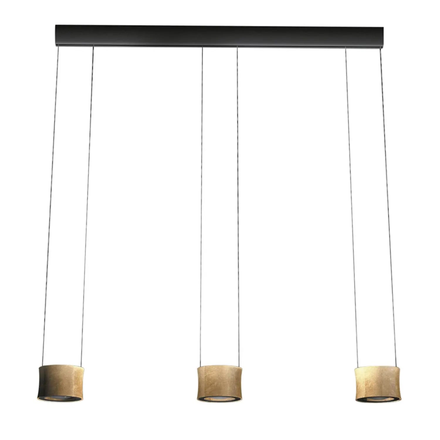 B-Ware Bankamp Pendelleuchte Led Hängelampe Impulse Leuchte Blattgold Alu Glas 3 Flg