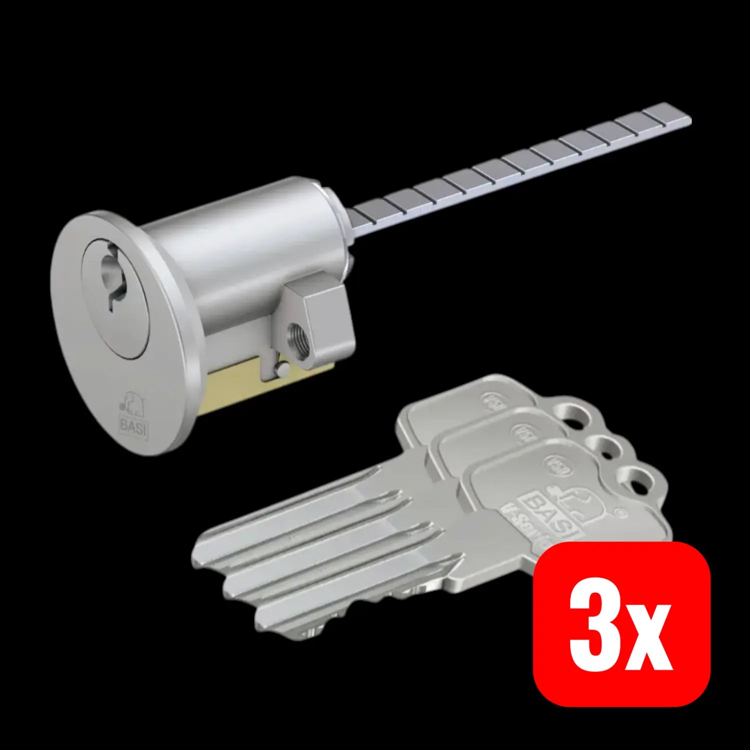 B-Ware Basi Außenzylinder Rundzylinder Profilzylinder Messing 3 Schlüssel 3 Sets