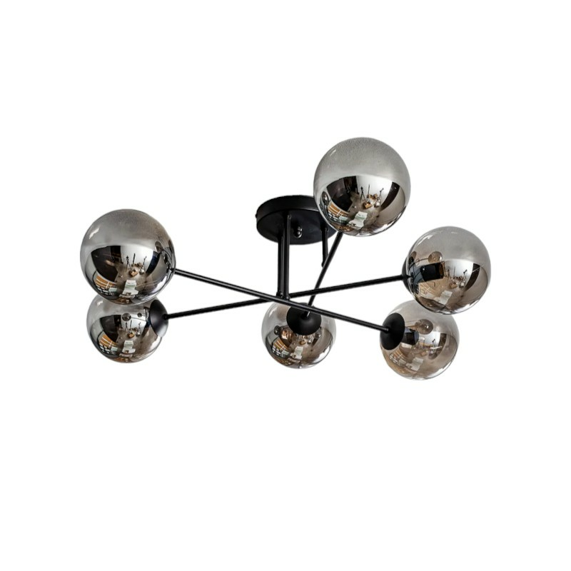 B-Ware Emibig Lighting Deckenleuchte Lampe Glassy Glas Graphit Schwarz Led Leuchte E14