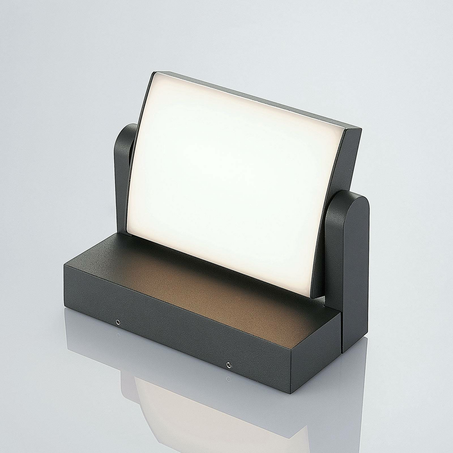 B-Ware Lindby Außenwandleuchte Wandlampe Led Sherin Dunkelgrau Schwenkbar