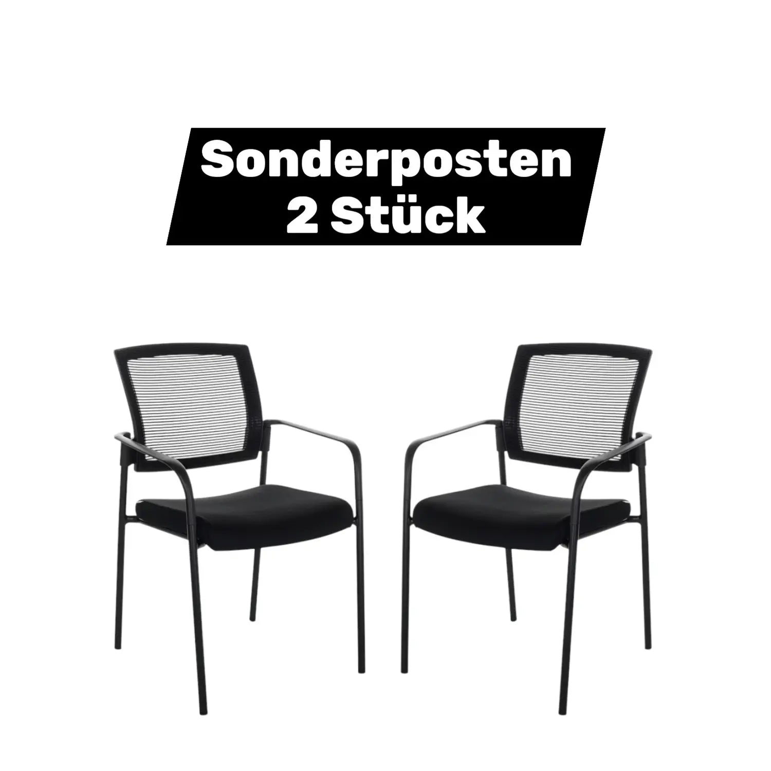 B-Ware Hjh Office Besucherstuhl Konferenzstuhl Stuhl Schwarz Netzstoff 2 Stück