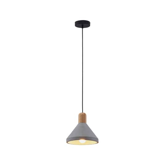 B-Ware Lindby Beton Pendelleuchte Lampe Leuchte Hängeleuchte Ip20 Caisy Mit Holz, R861