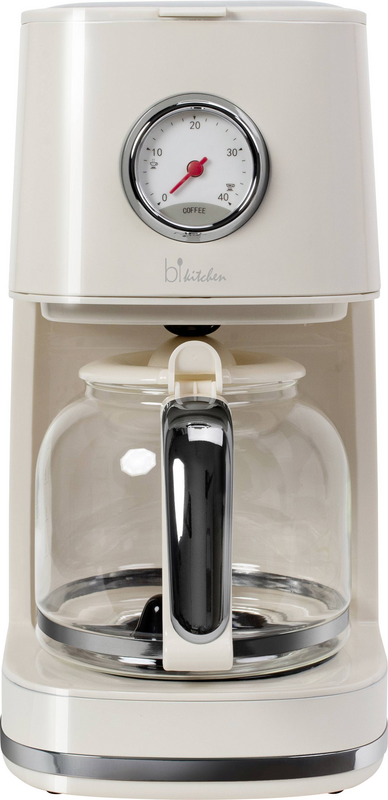 B-Ware Bi Kitchen Nostalgia 150 Kaffeemaschine Cremeweiß Warmhaltefunktion