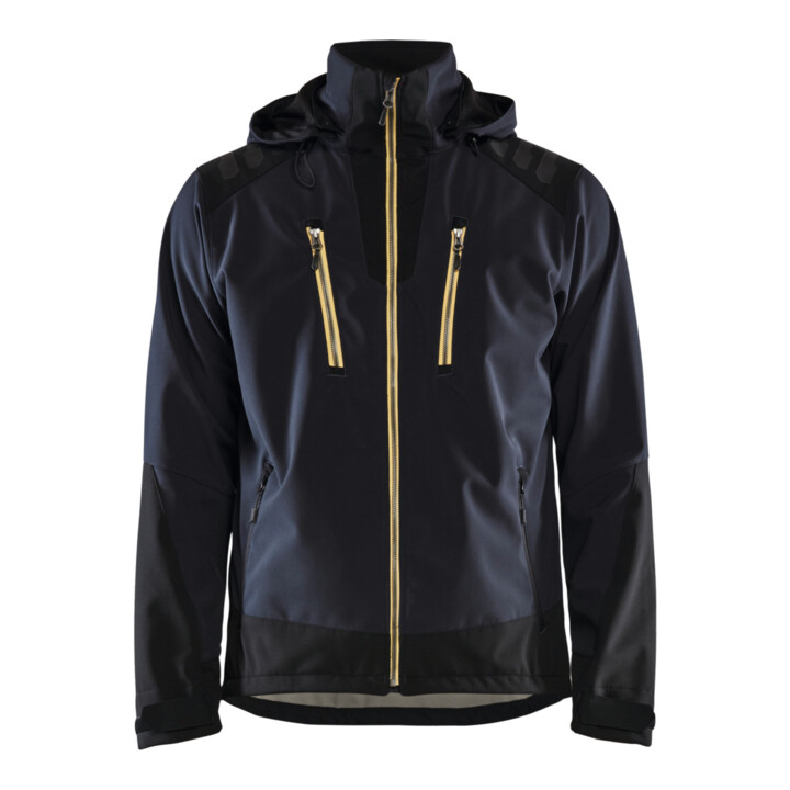 B-Ware Blakläder Softshell Jacke Arbeitsjacke Unisex Jacke Dunkelblau Gelb Größe 2 Xl