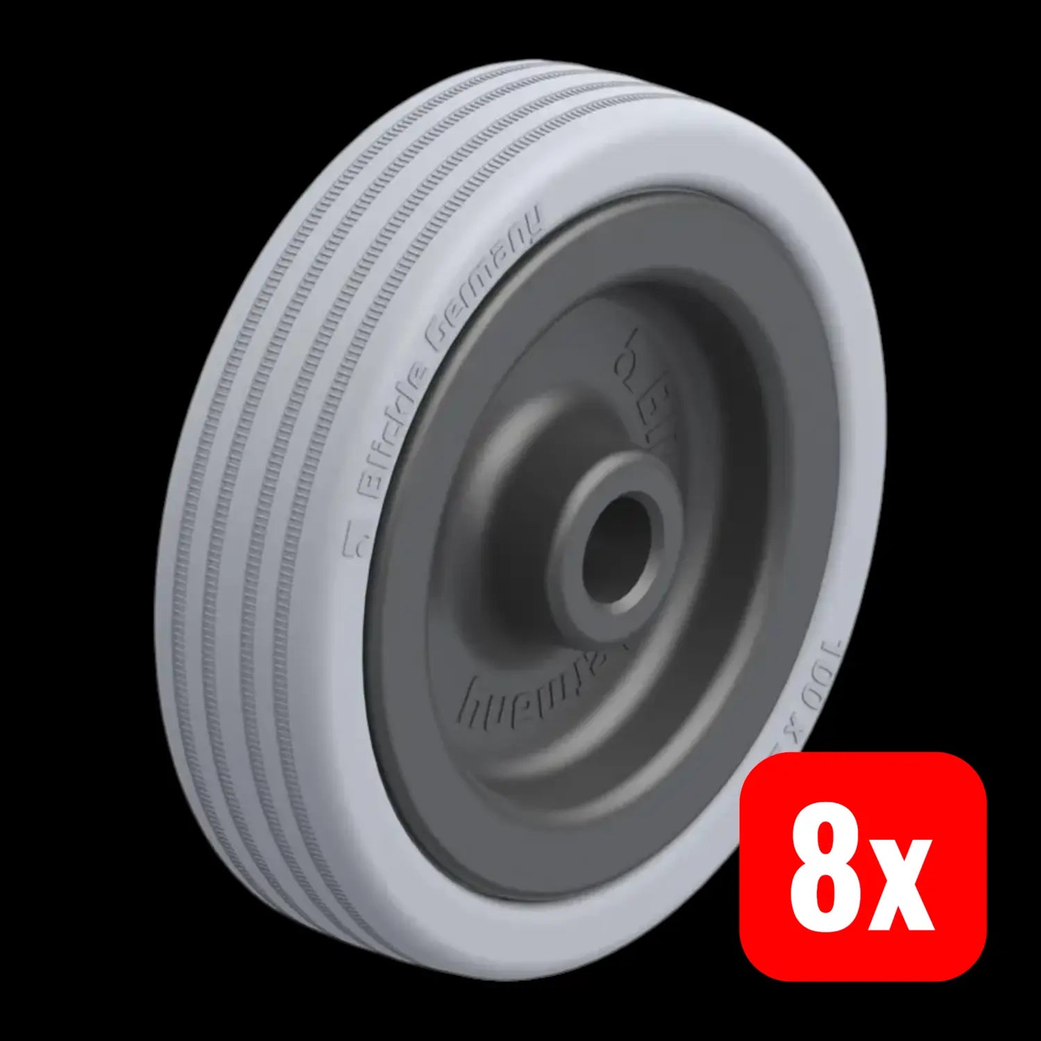 B-Ware Blickle Kunststoffrad Laufrolle Rad Gummi Rolle Gleitlager Grau 100 Mm 8 Stück