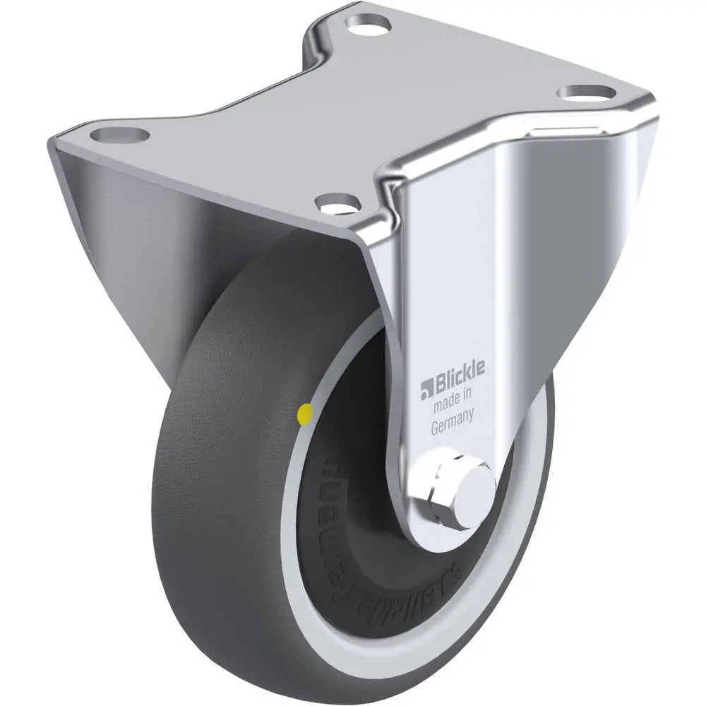 B-Ware Blickle Bockrolle Transportrolle Rad 100 Mm Grau Traglast 130 Kg Anschraubplatte