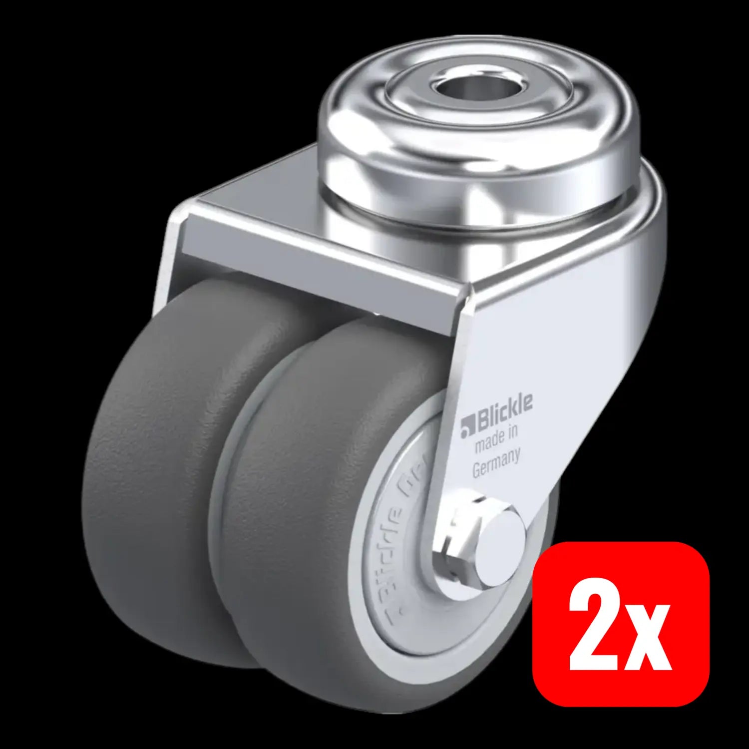 B-Ware Blickle Doppel Lenkrolle Zwillingsrolle 757080 Drehgestell 80 Kg Rad 2 Stück