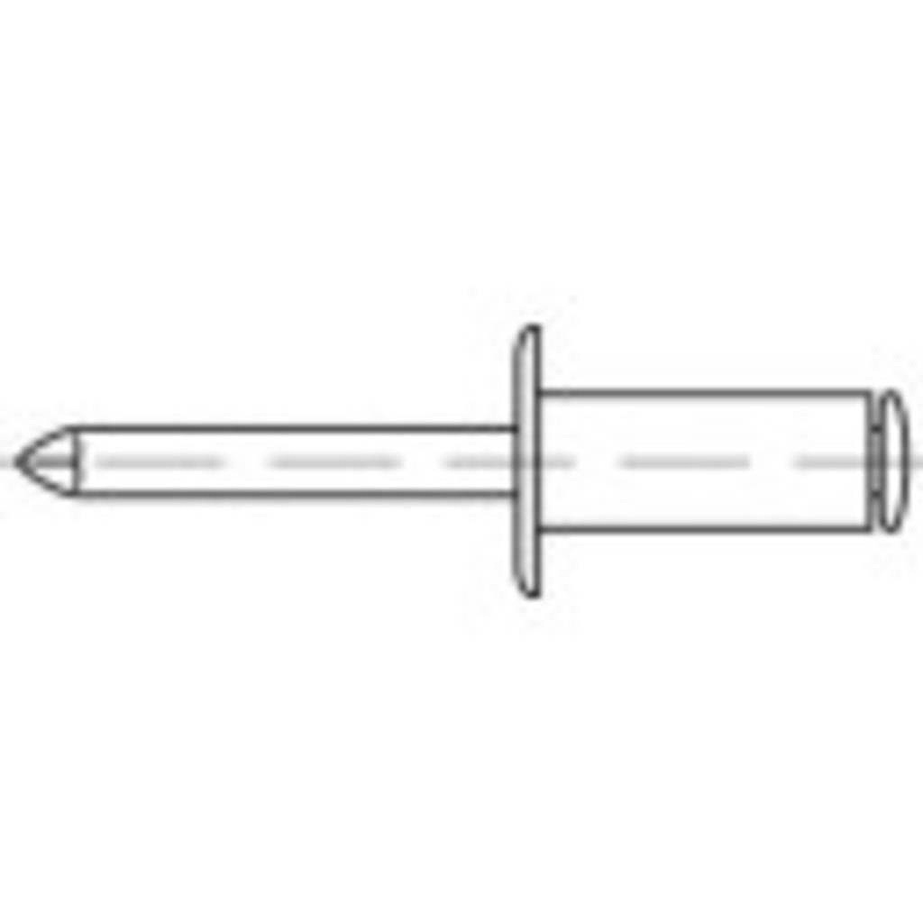B-Ware Toolcraft Blindniete Niet Aluminium Stahl 250 Stück 6 Mm X 16 Mm Offene Niete
