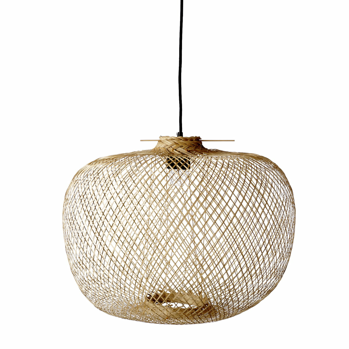 B-Ware Bloomingville Bambus Pendelleuchte Deckenlampe Hängeleuchte Geflochten 1 Flammig