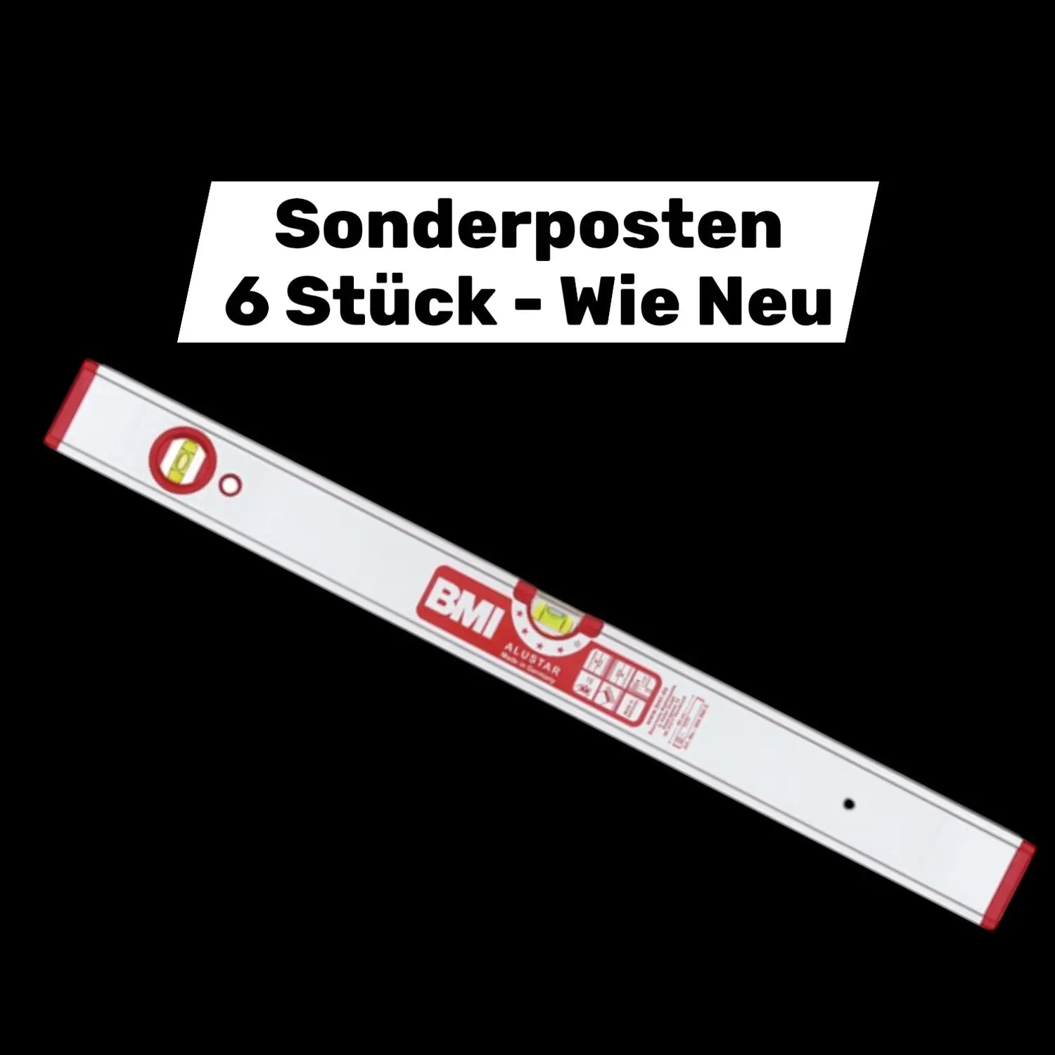 B-Ware Bmi Wasserwaage Alustar Messwerkzeug Aluminium 200cm Silber ± 0,5 Mm/M