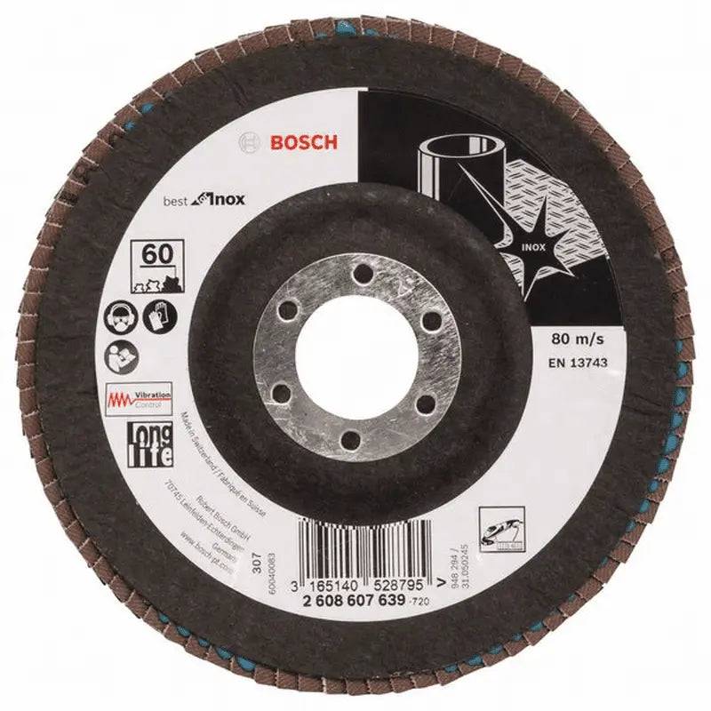 B-Ware Bosch Fächerschleifscheibe Schleifblatt Inox Glas X581 125 X 22,23 Mm 10 Stück