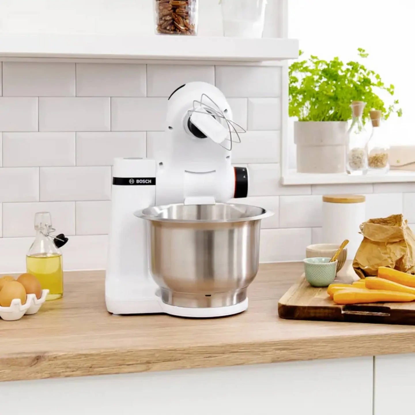 B-Ware Bosch Haushalt Mums2 Ew40 Küchenmaschine Mixer 700 W Weiß Edelstahl Siehe Text