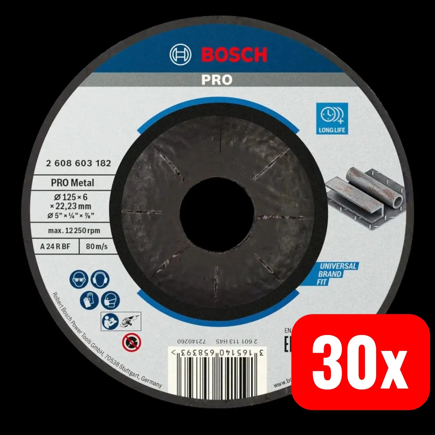 B-Ware Bosch Schruppscheibe Schleifscheibe Standard For Metal 125 Mm 6 Mm 30 Stück