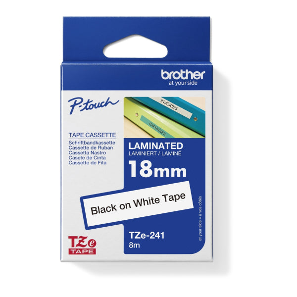 B-Ware Brother Schriftband Band Kassette T Ze 241 Civ Band Weiß/Schwarz 3 Stück