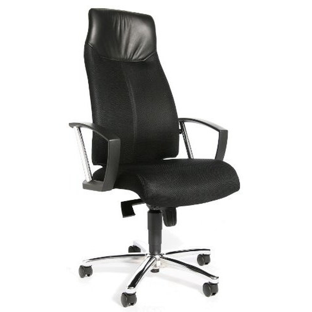 B-Ware Topstar Bürostuhl Drehstuhl Sitzmöbel High Sit Up Stoff Schwarz Kopfstütze Chrom