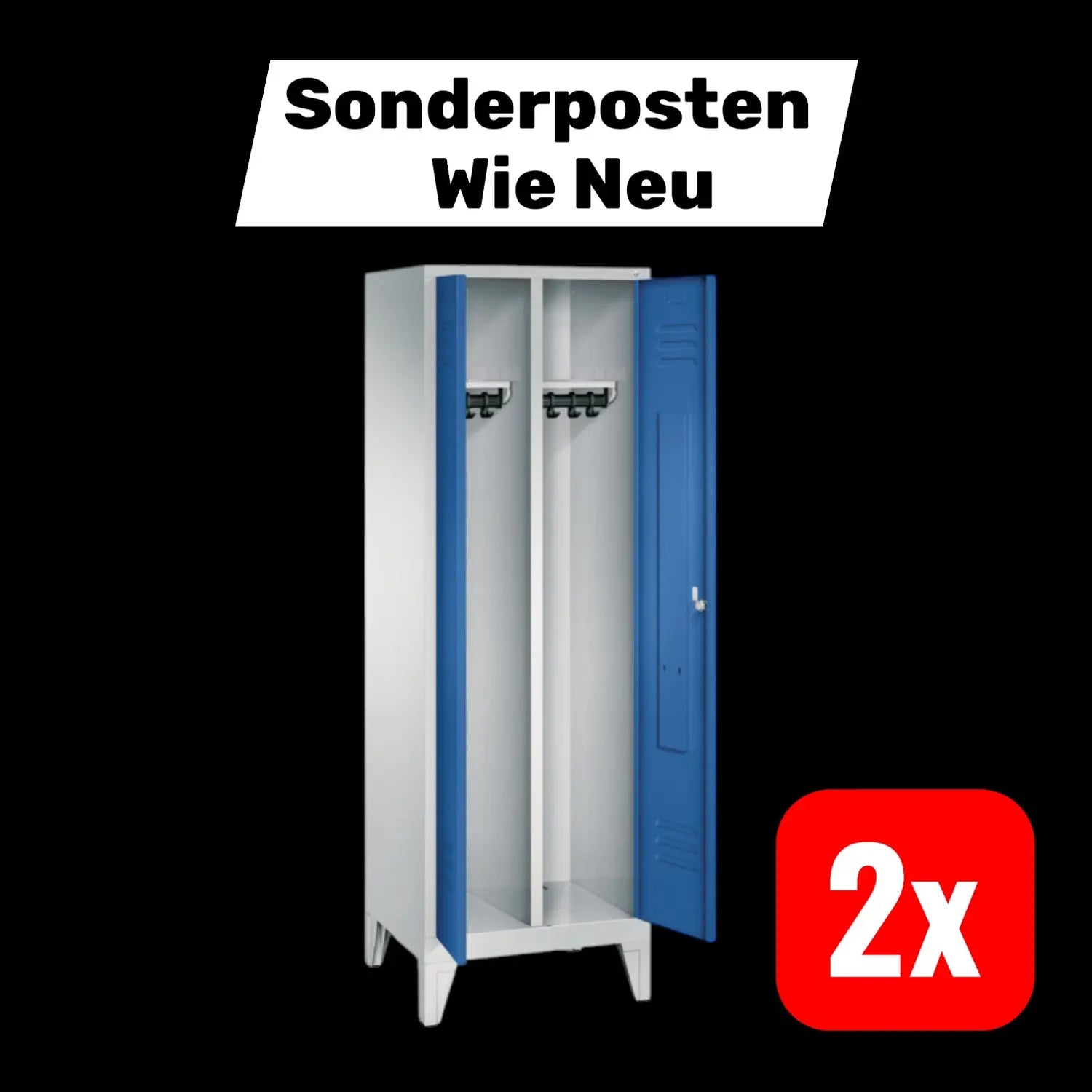 B-Ware C+P Möbelsysteme Garderobenschrank Spind Schrank Classic Sonderposten 2 Stück