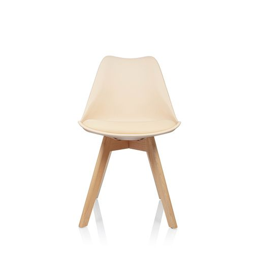B-Ware Hjh Office Besucherstuhl Schalenstuhl Scandi Esszimmerstuhl Kunststoff Beige 4 St