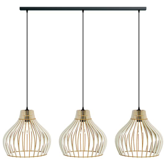 B-Ware Euluna Hängeleuchte Barrel Mit Holzschirmen Deckenlampe Deko Pendelleuchte 954