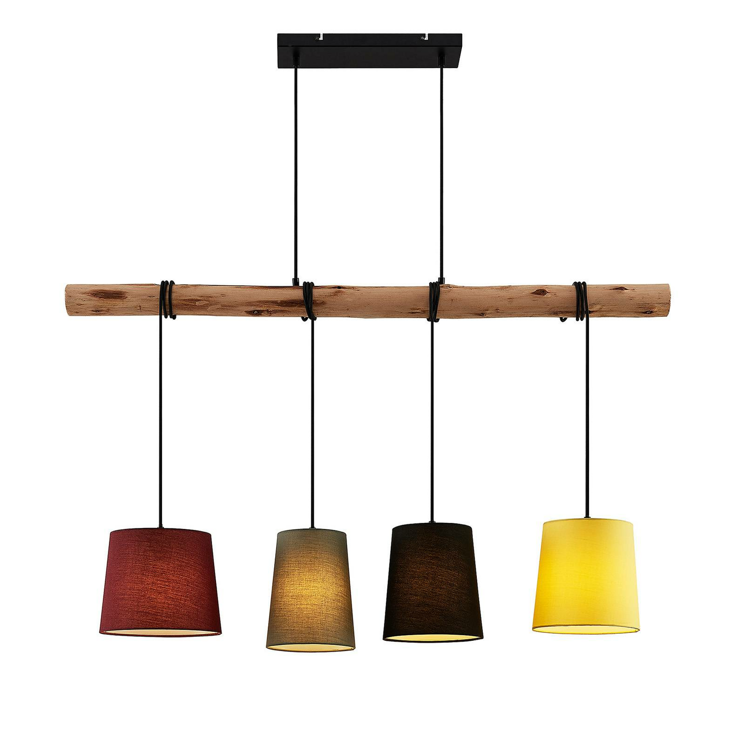 B-Ware Lindby Hängeleuchte Pendelleuchte Moskau Bunt Textil Holz E27 116 Cm Esszimmer