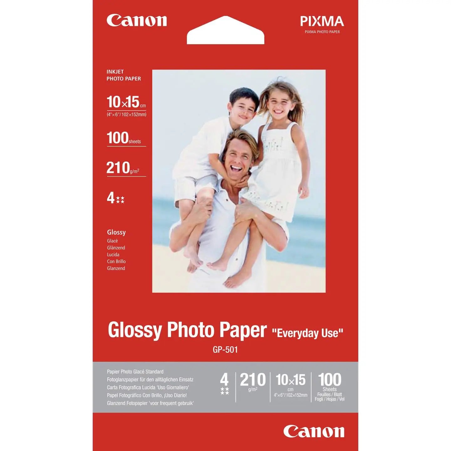 B-Ware Canon Fotopapier Gp 501 Fotoglanzpapier Druckerpapier 10x15 210g 100 Blatt