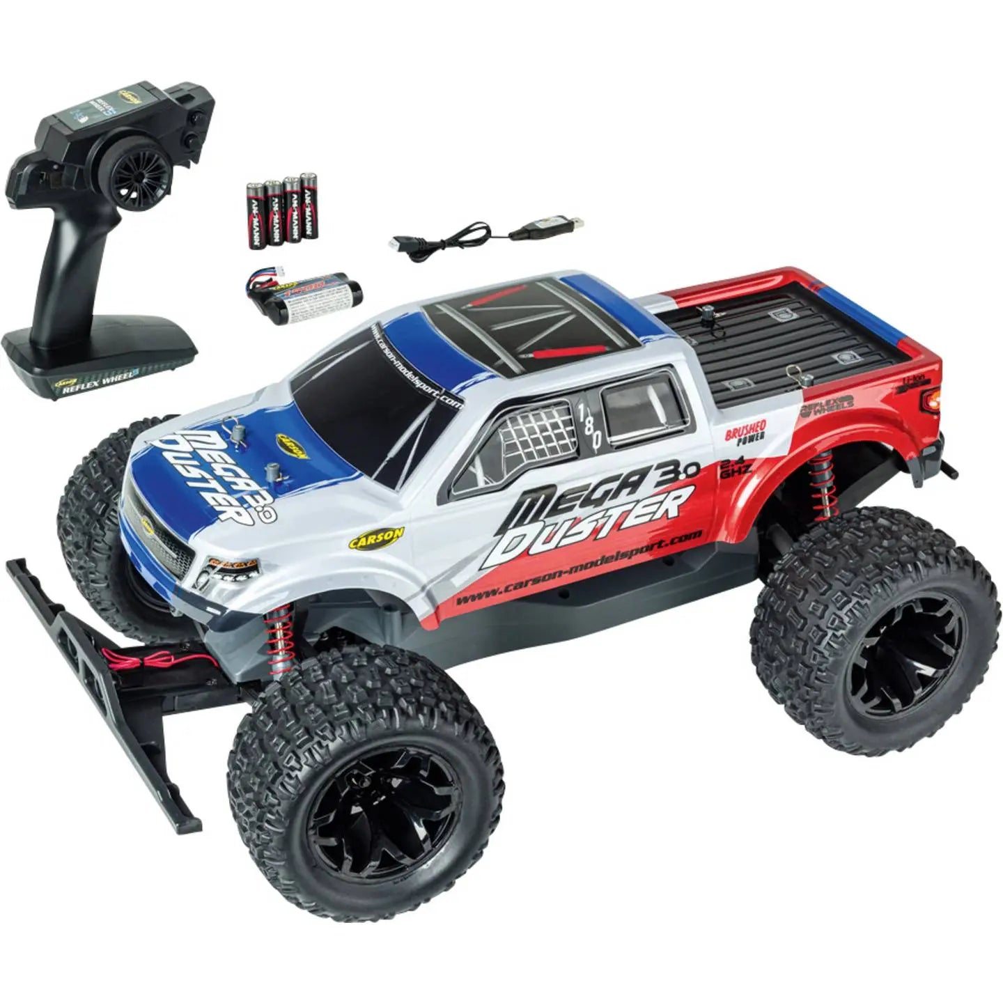 B-Ware Carson Modellauto Rc Auto Monstertruck Mega Duster 3.0 Rtr 2.4 G Einsteiger 1:10