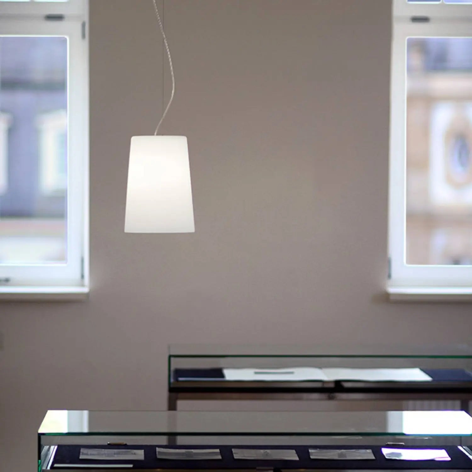 B-Ware Casablanca Pendelleuchte Hängeleuchte Mesa Long Opalglas Opalweiß E27 Led Lampe