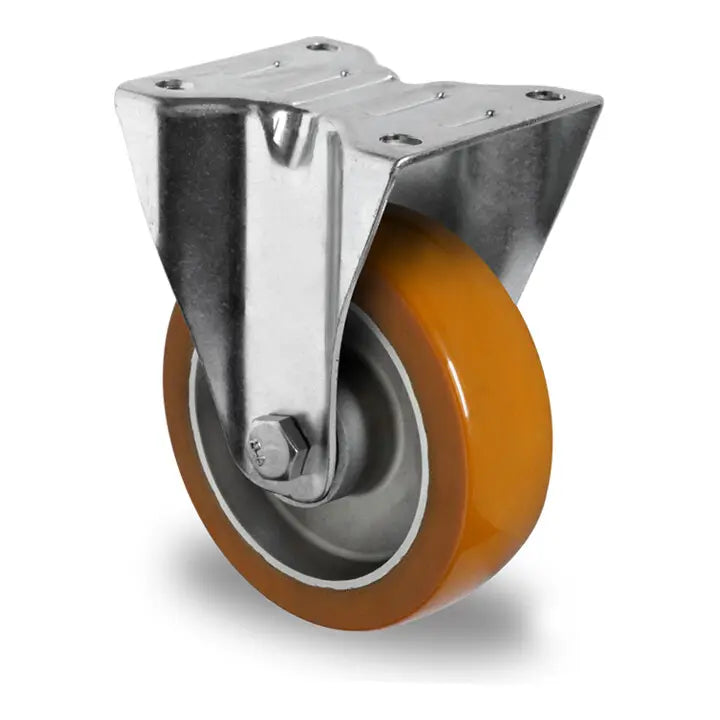 B-Ware Cascoo Bockrolle Lenkrolle Rolle Kugelgelagerte Aluminium Polyurethan Braun