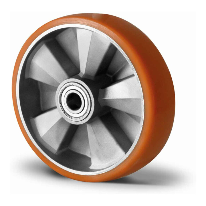 B-Ware Cascoo Rad Rolle 200 Mm Doppelkugellager Aluminium Polyurethan Braun 2 Stück