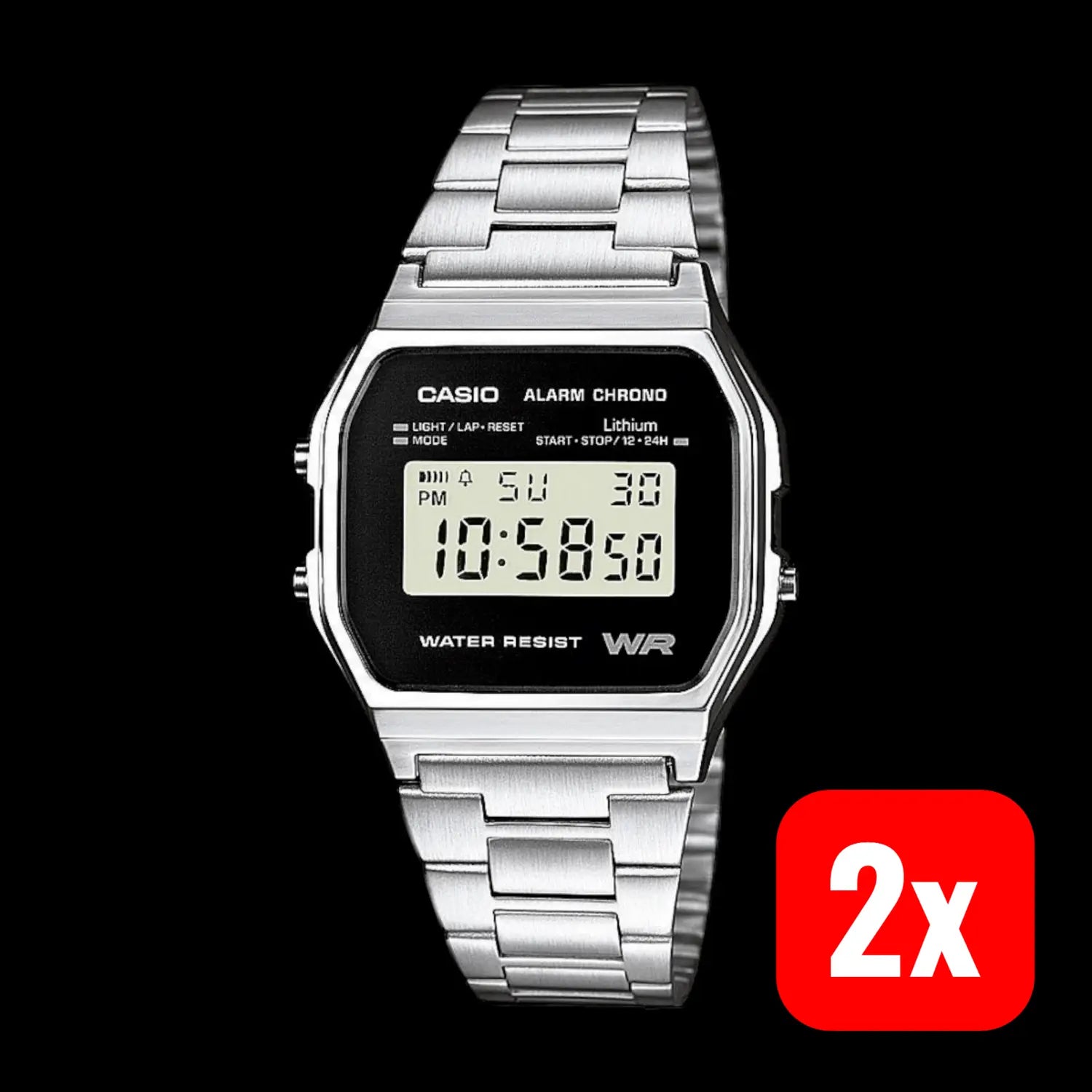B-Ware Casio Herrenuhr Collection Retro A158 Wea 1 Ef Chronograph Uhr Armbanduhr 2 Stück