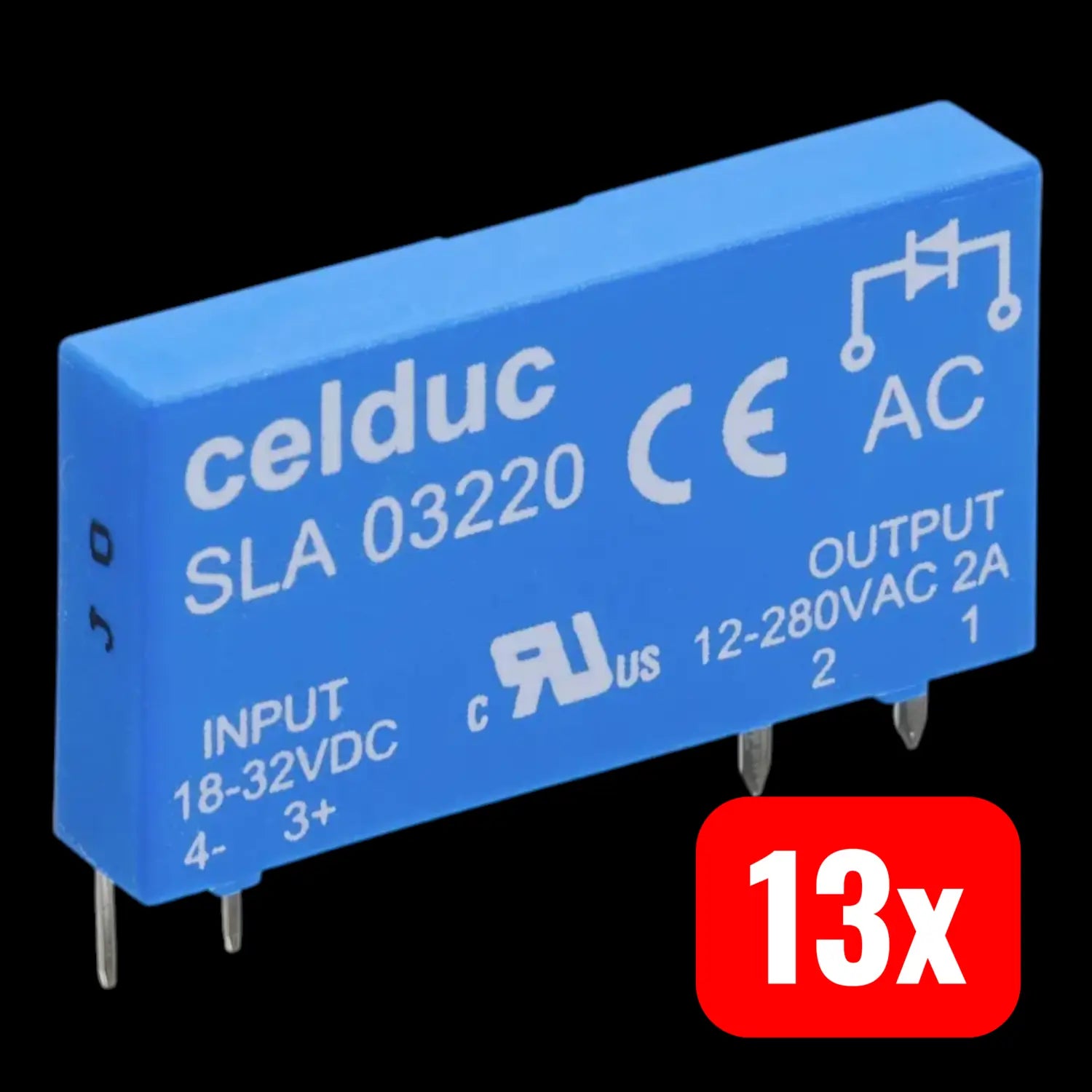B-Ware Celduc Sld01205 Halbleiterrelais Relais 4 A 32 Vdc Pins Spannung 3 10 Vdc 13 Stück