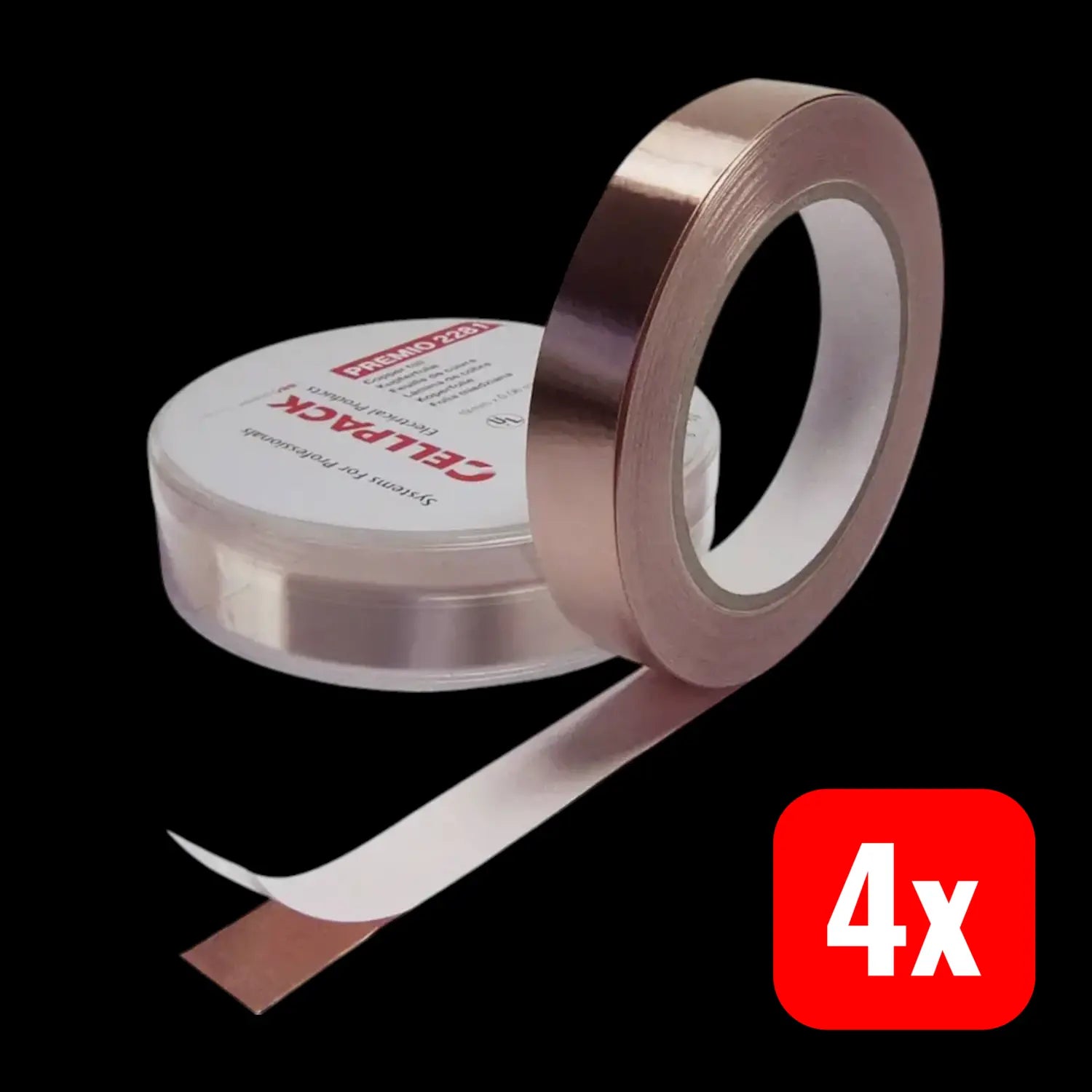 B-Ware Cell Pack Kupferklebeband Klebeband Premio 2281 Kupferfolie Acryl 33mx9mm 4 Stück