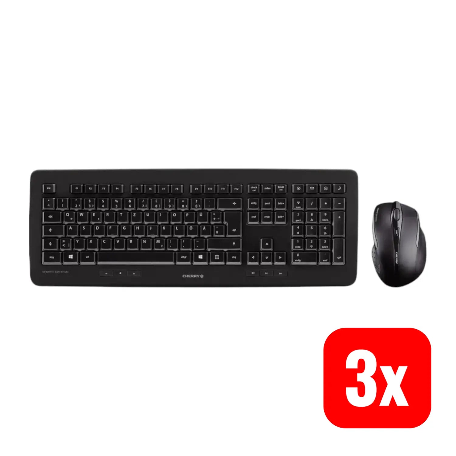B-Ware Cherry Dw5100 Funk Tastatur Maus Set Computer Wireless Infrarot Schwarz 3 Sets