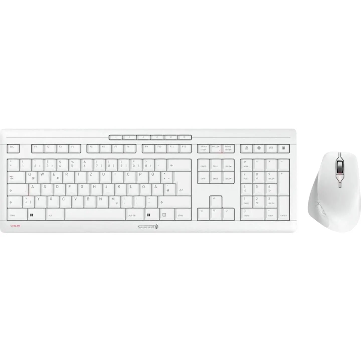 B-Ware Cherry Tastatur Maus Set Keyboard Funk Qwertz Deutsch Weiß