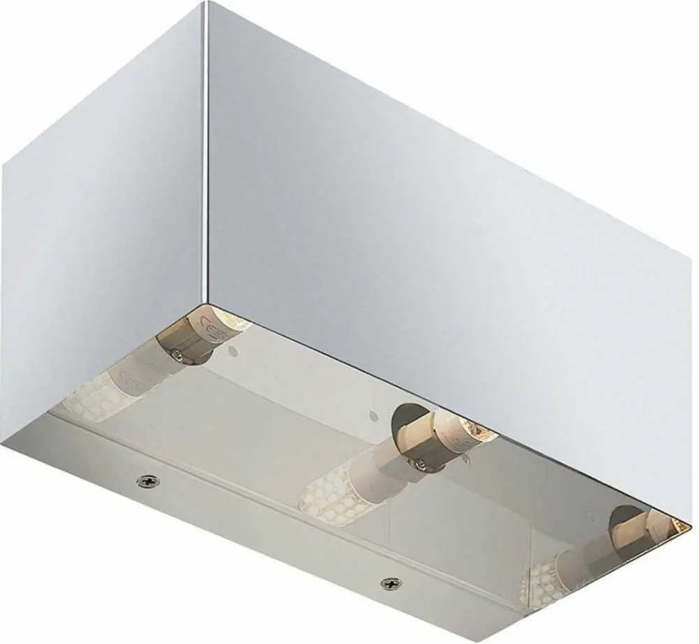 B-Ware Lindby Wandlampe Wandleuchte Chrom Nehle Eckig 2 Flammig Glas G9 Led Leuchte