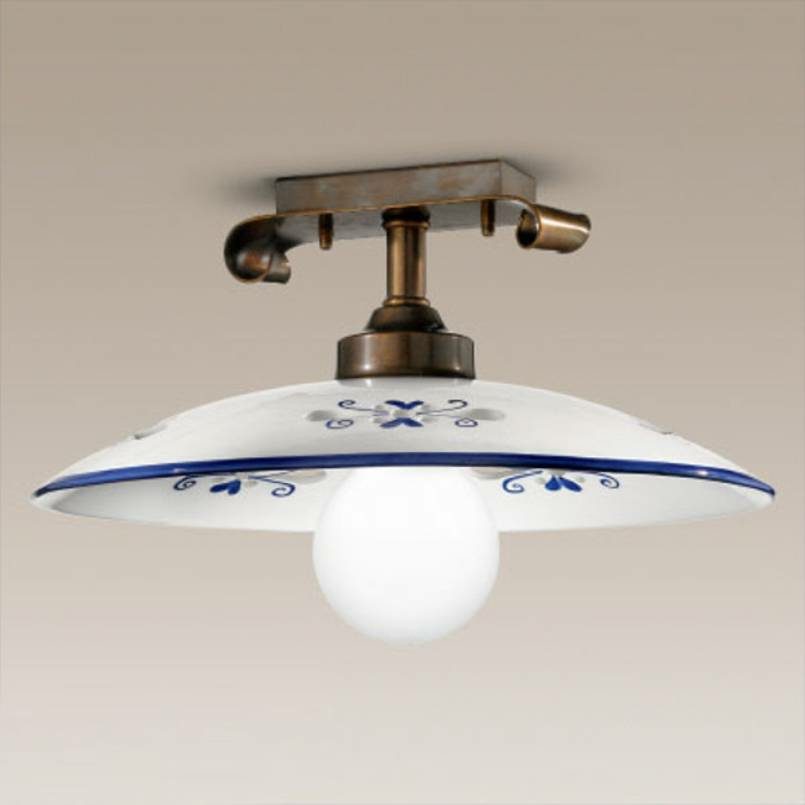 B-Ware Cremasco Deckenleuchte Bassano Deckenlampe Deckenlicht Licht Lampe Details Blau