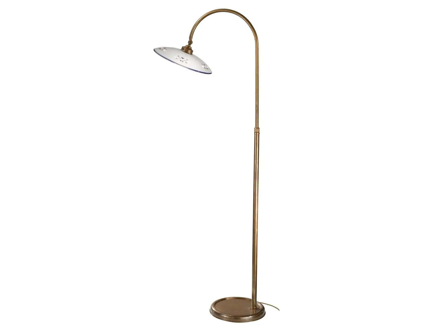 B-Ware Cremasco Stehleuchte Lampe Bassano Grün Messing Keramik Stehlampe Leuchte Led