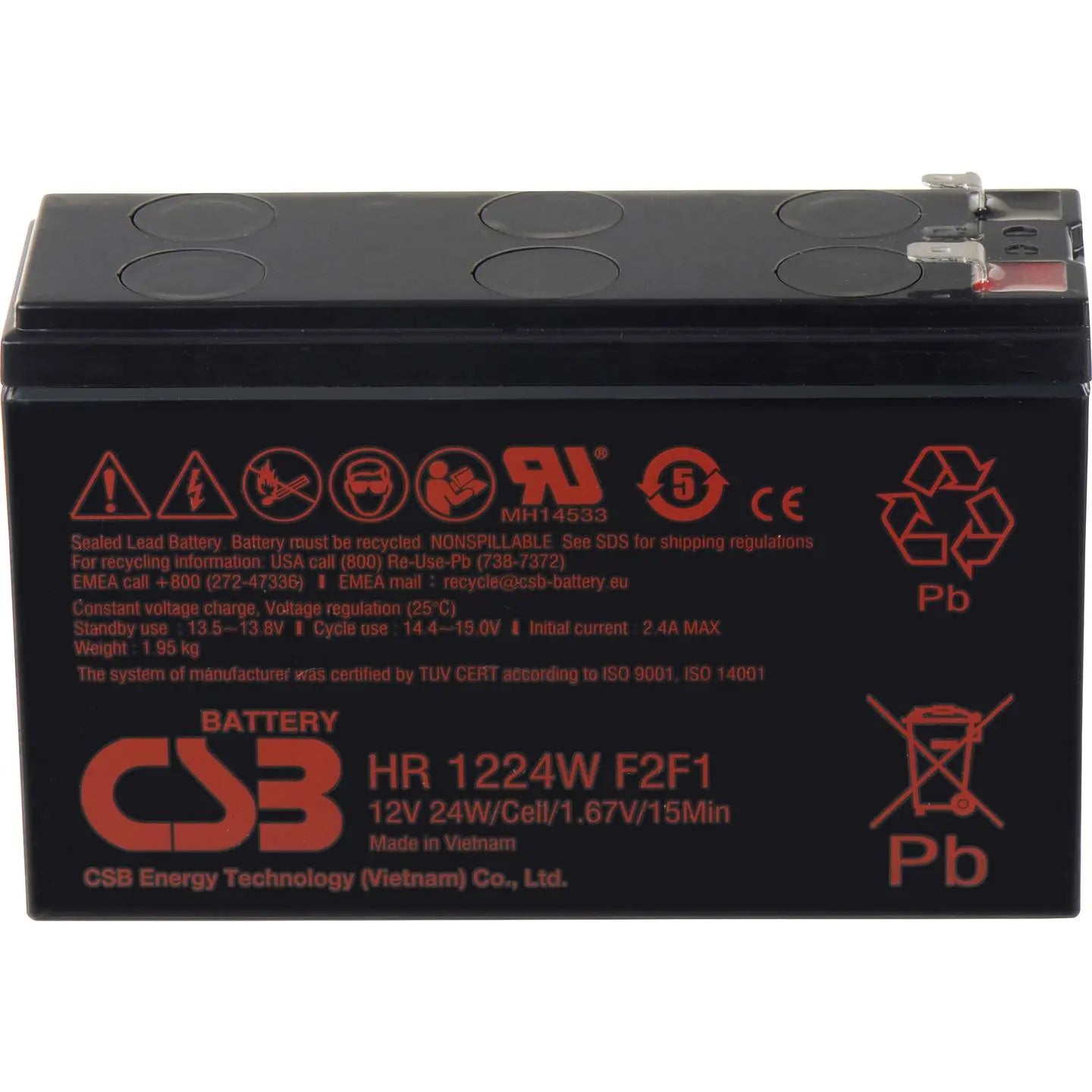 B-Ware Csb Bleiakku Batterie Hochstromakku Hr1224 W Notstromakku Usv Sicherheitssystem