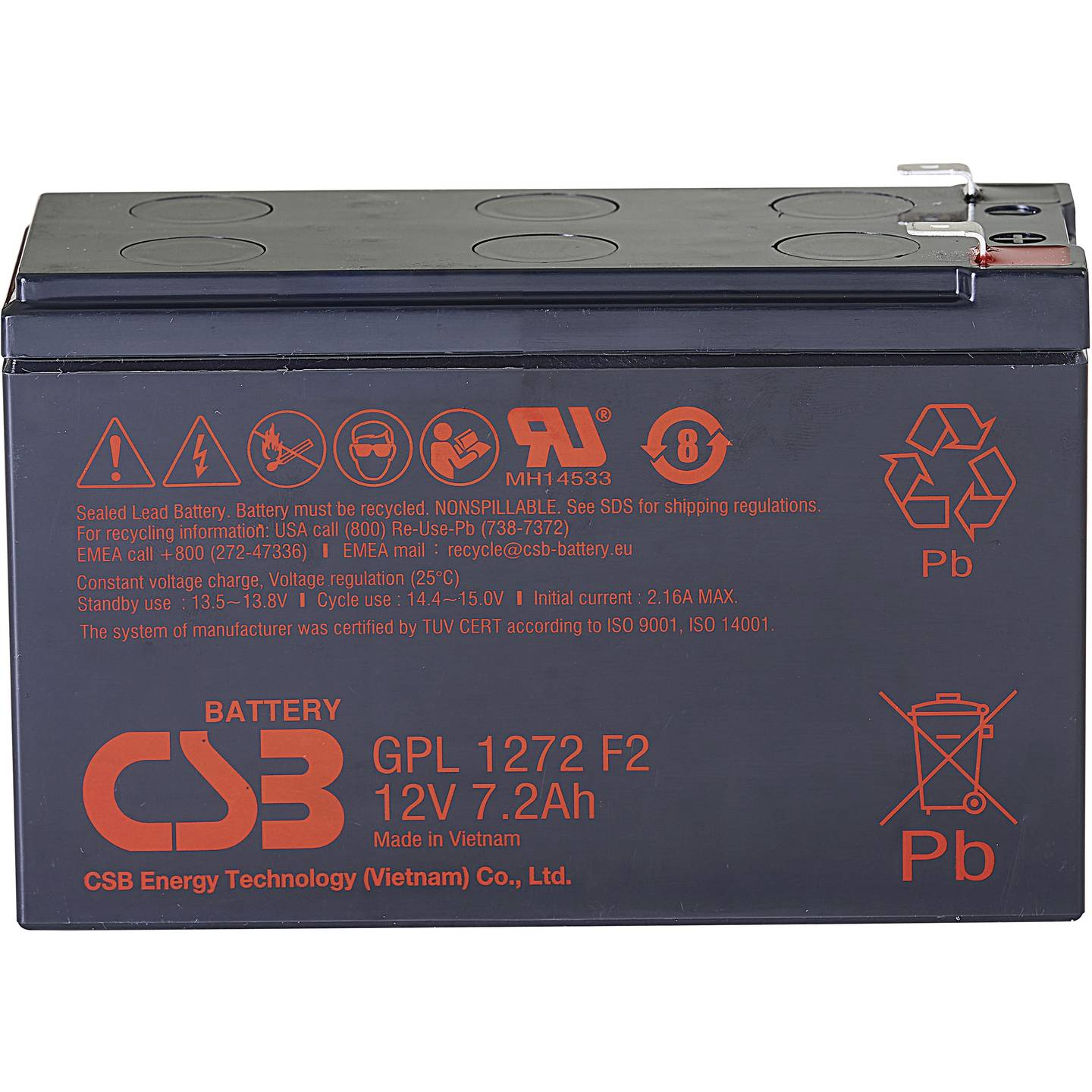 B-Ware Csb Battery Bleiakku Akku 12 V 7.2 Ah Gpl1272 F2 Fr Blei Vlies Hauptakku67