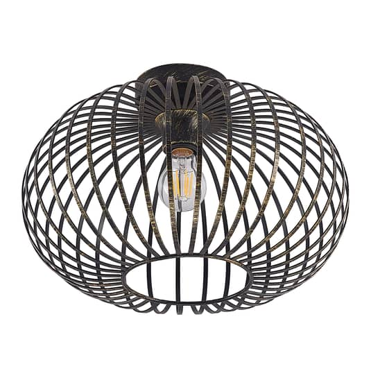 B-Ware Lindby Rosalea Deckenlampe Messing Schwarz Deckenlampe Lampe Leuchte Stahl E27