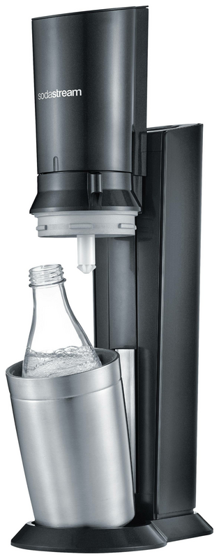 B-Ware Sodastream Wassersprudler Crystal 3.0 Titan Schwarz Edelstahl Glaskaraffe 615621