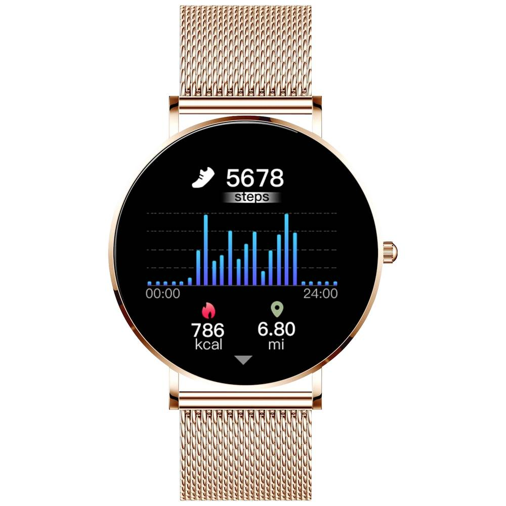 B-Ware Xcoast Siona 2 Smartwatch 42mm Schwarz Roségold Uhr Watch Fitnessuhr Tracking156