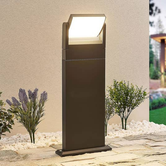 B-Ware Lindby Cathalena Led Wegeleuchte Wegelampe Lampe Leuchte Gartenlampe Dunkelgrau